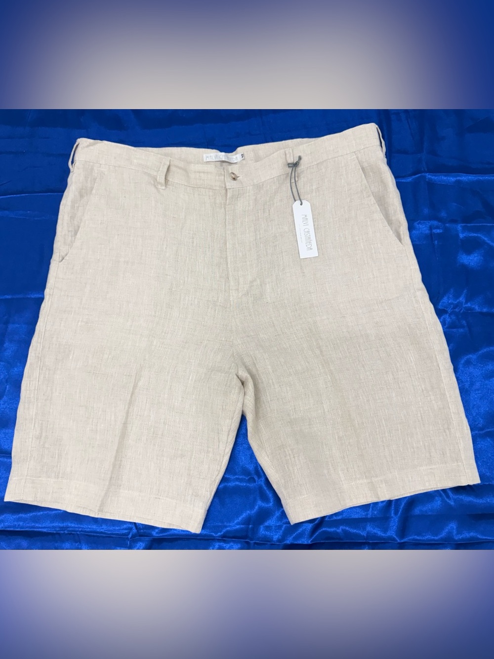 MALVI CASTANEDA Bermuda Men's Linen Blend Beige Shorts - 42